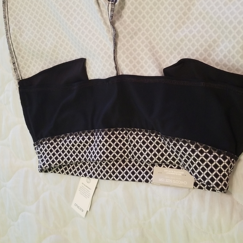 NWT Chico's comfortable, slimming Ankle Pants black & white US 10R, Chico's 1.5R - Picture 12 of 17